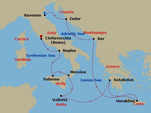 Itinerary map