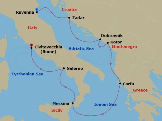 Itinerary map