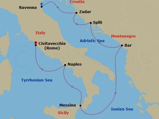 Itinerary map