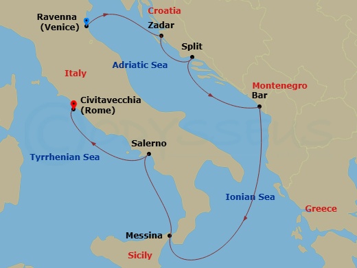 Itinerary map