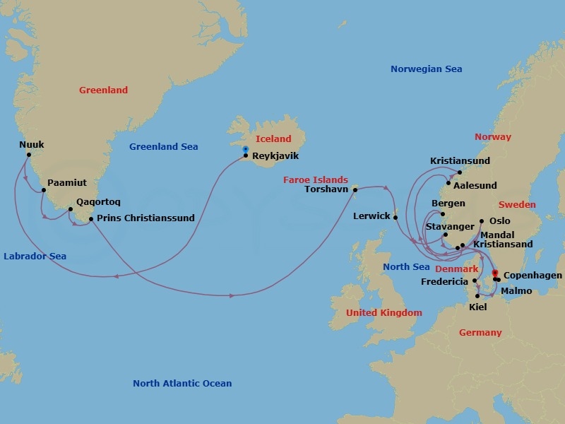 Itinerary map