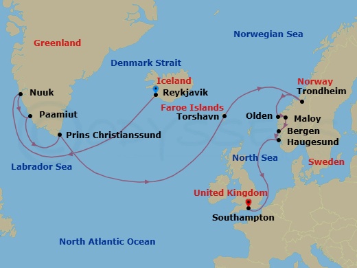 Itinerary map