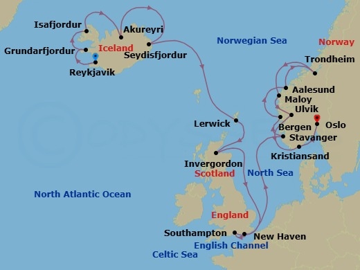 Itinerary map