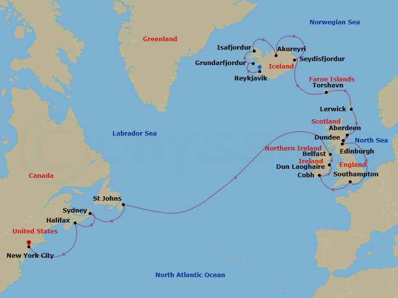 Itinerary map