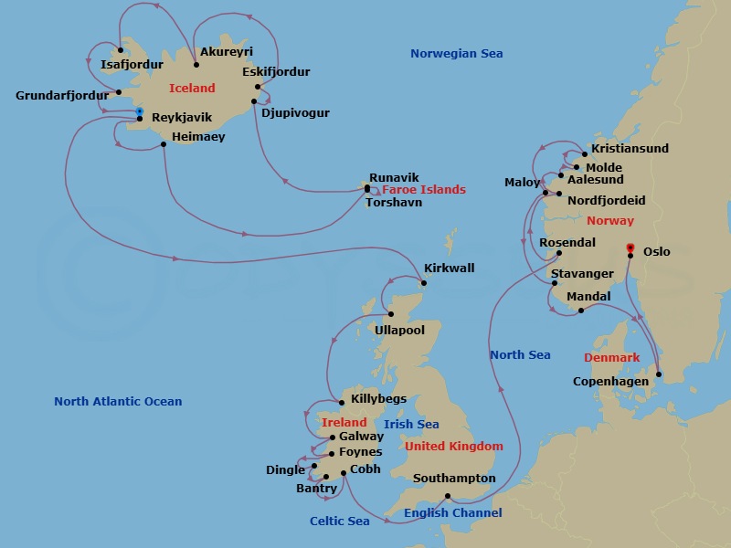 Itinerary map