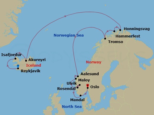 Itinerary map
