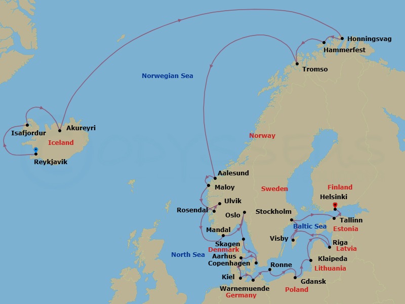 Itinerary map