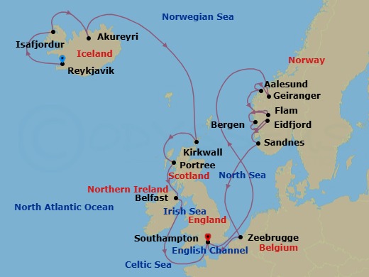 Itinerary map