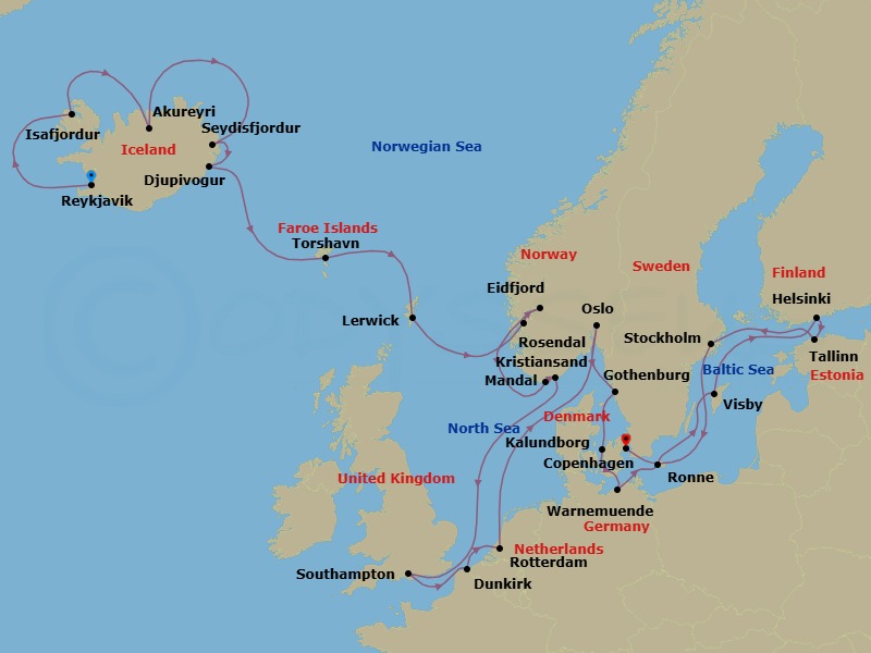 Itinerary map