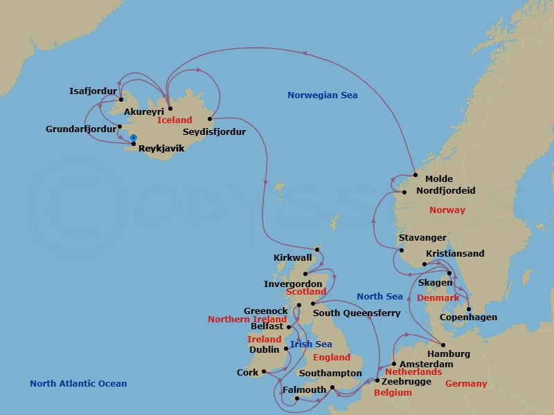 Itinerary map