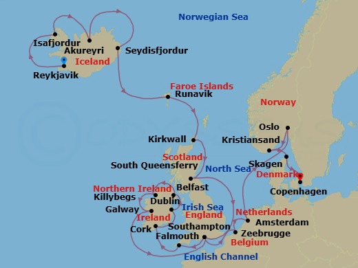 Itinerary map