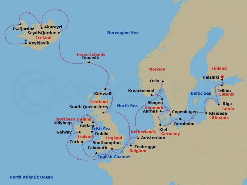 Itinerary map