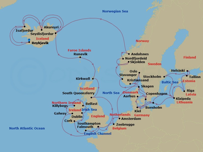 Itinerary map