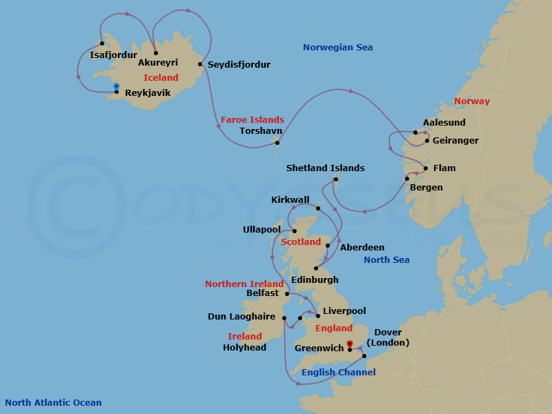 Itinerary map