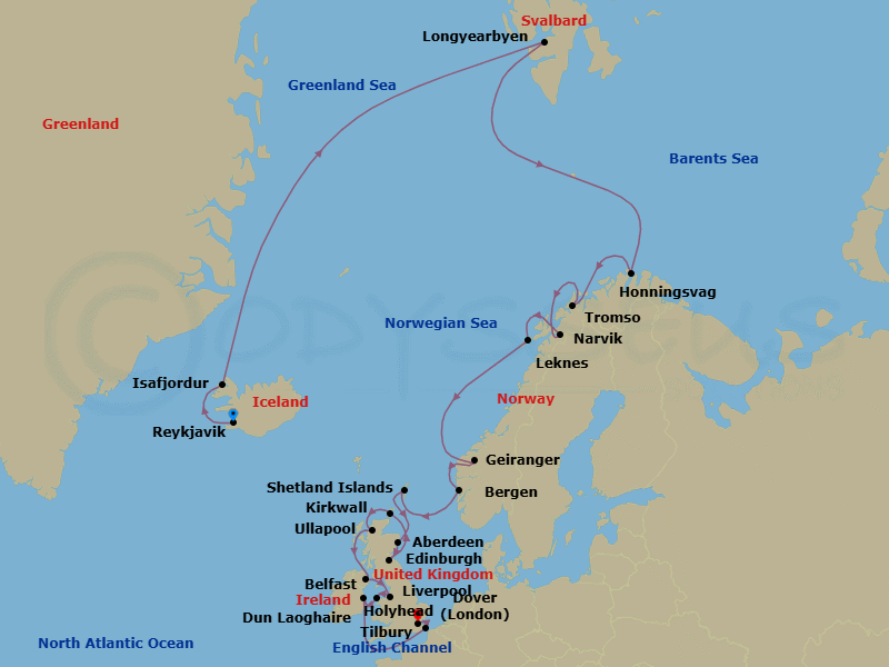 Itinerary map