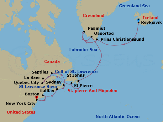 Itinerary map