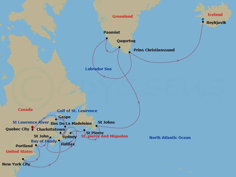 Itinerary map