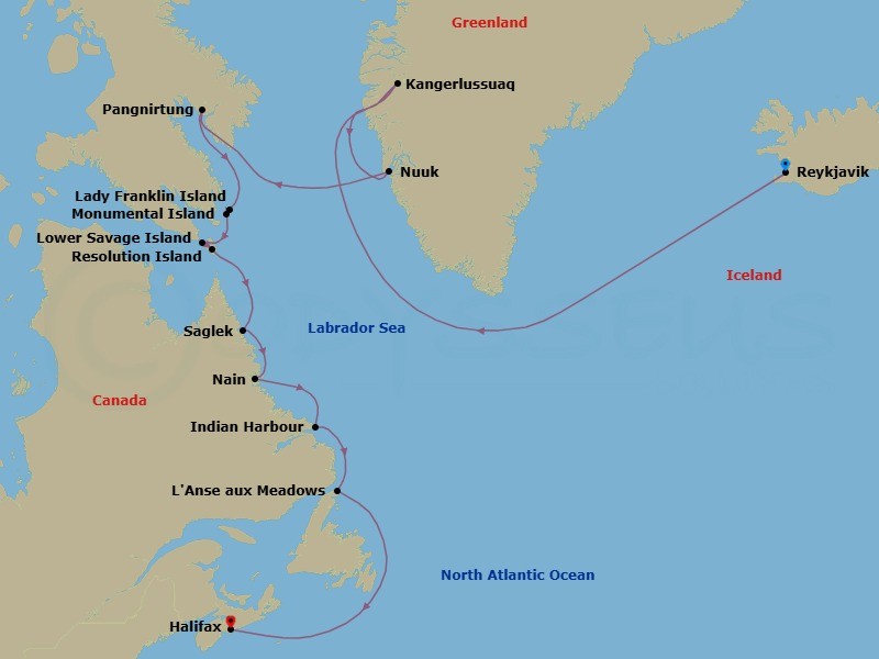 Itinerary map