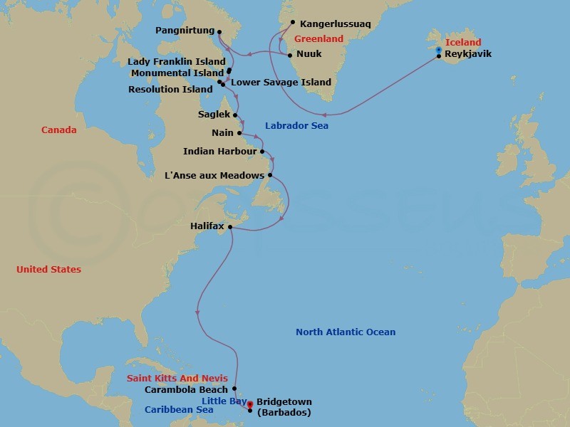 Itinerary map