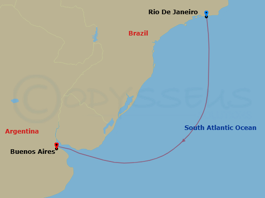 Route map: Rio De Janeiro → Buenos Aires