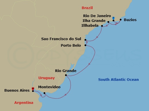 Itinerary map