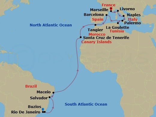 Itinerary map