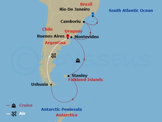 Itinerary map