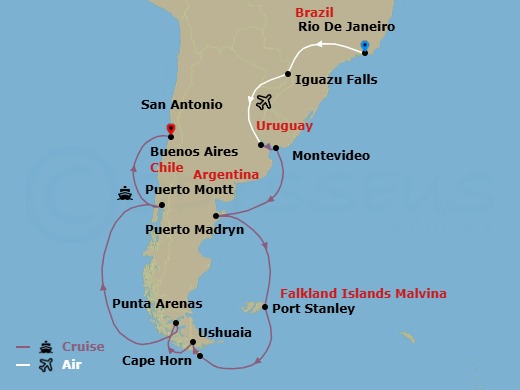 Itinerary map