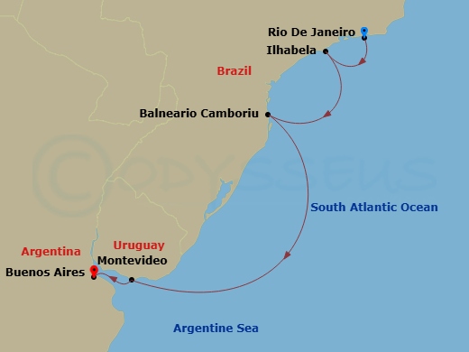 Itinerary map