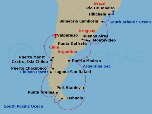 Itinerary map