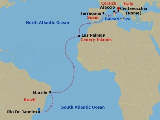 Itinerary map