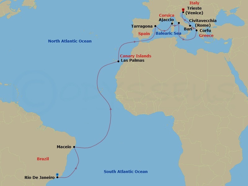 Itinerary map