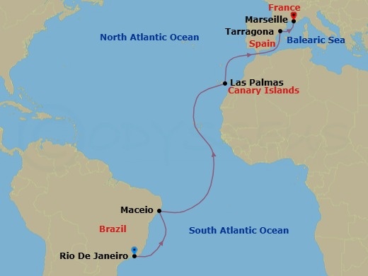 Itinerary map