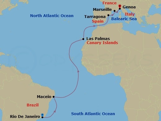 Itinerary map