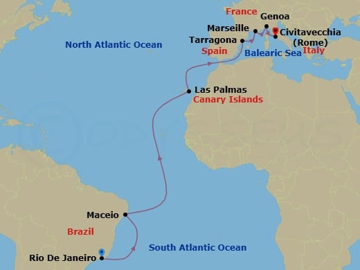 Itinerary map