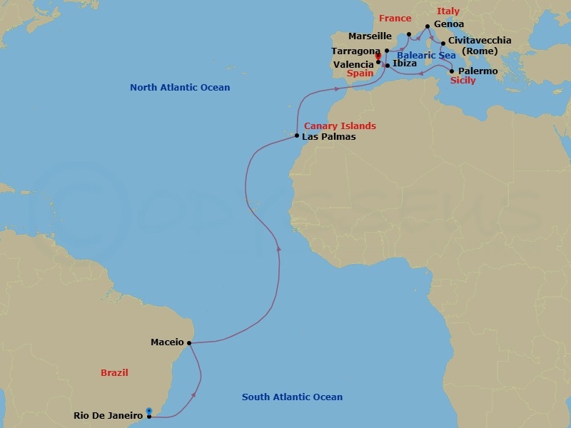 Itinerary map