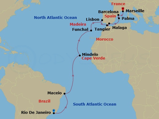 Itinerary map