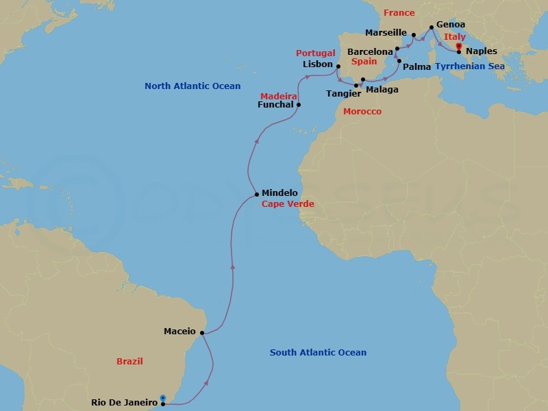 Itinerary map