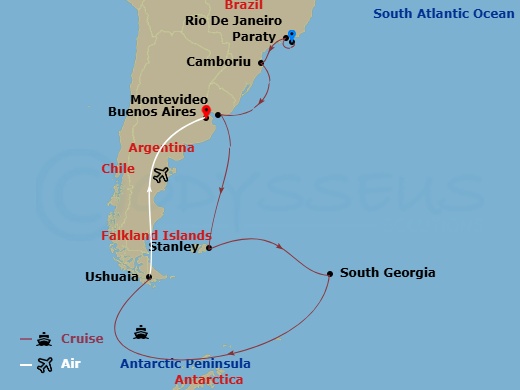 Itinerary map