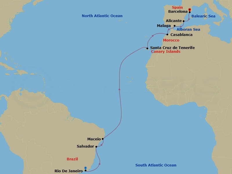 Itinerary map