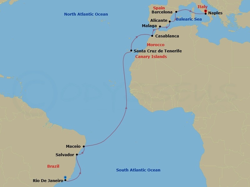 Itinerary map