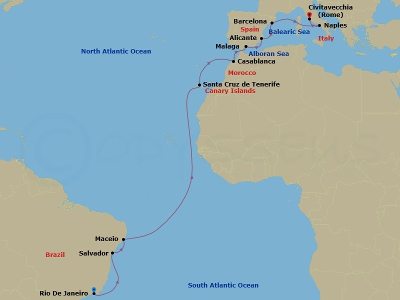 Itinerary map