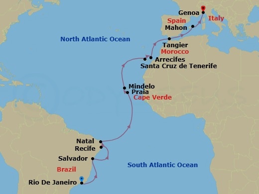 Itinerary map