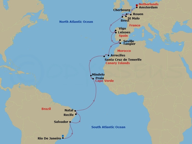 Itinerary map