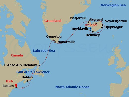 Itinerary map