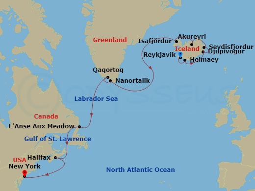 Itinerary map