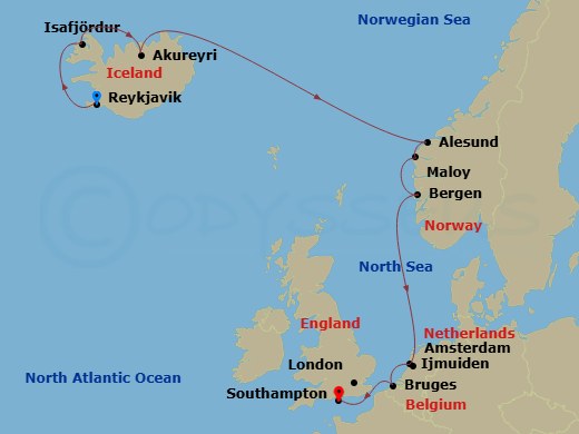 Itinerary map