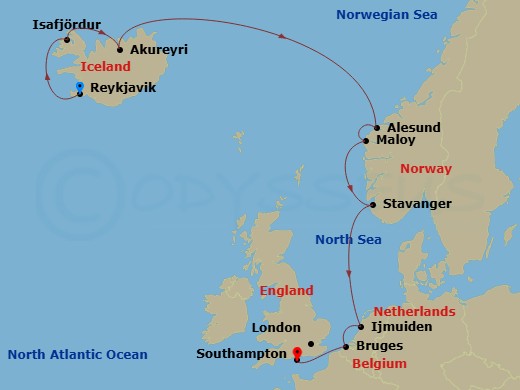 Itinerary map