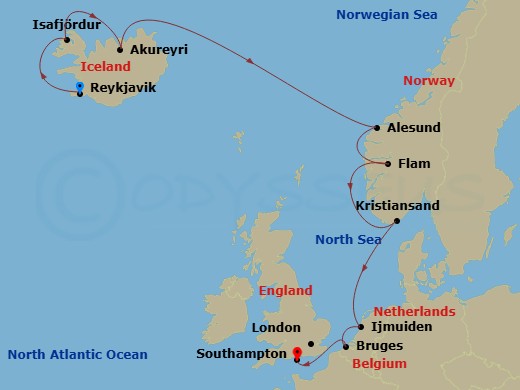 Itinerary map