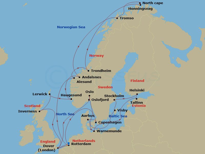 Itinerary map